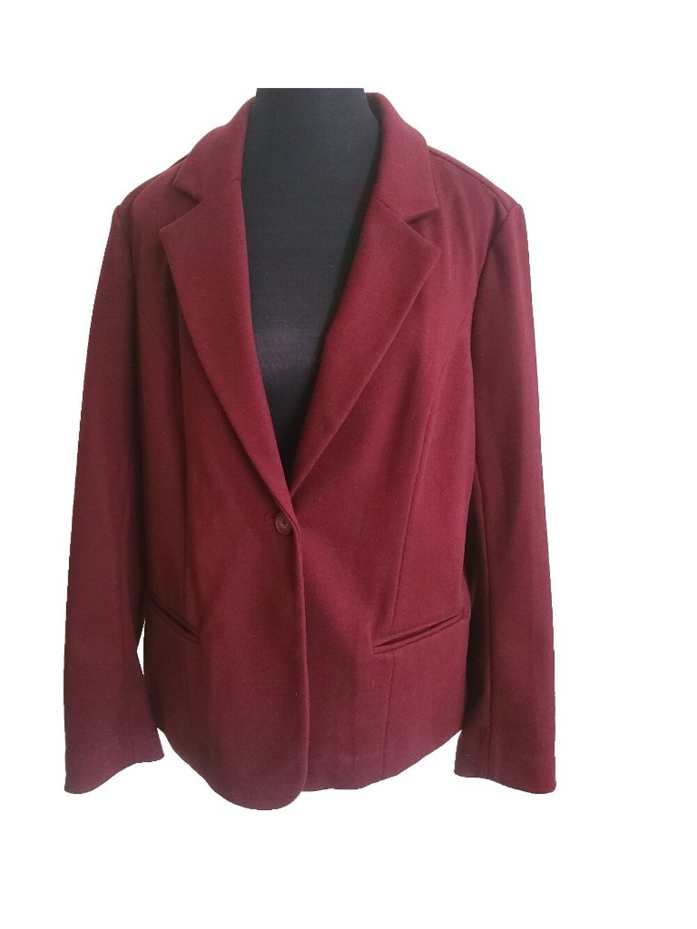 41 Hawthorn Blazer Womens XL Knit Burgundy Career Academia
